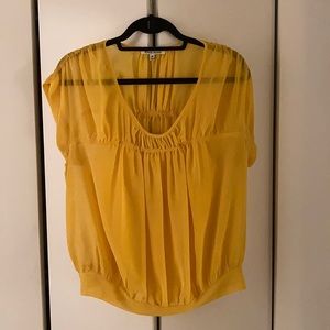 Mustard Yellow Polyester Blouse w/ Separate Cami
